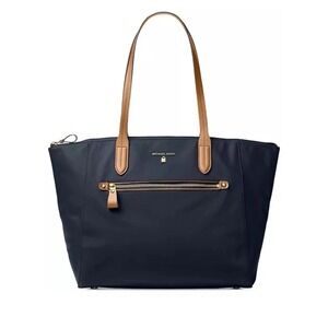Michael Kors‎ Kelsey Nylon Tote Bag Medium Top-Zip Navy Blue Carry-On Travel